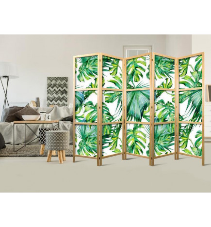 Paravent japonais - Monstera and Palm Leaves II