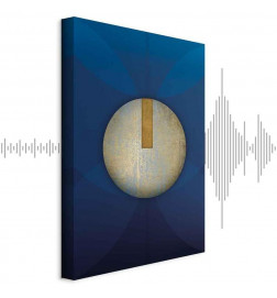Schilderij - In the Shadow of Classic Blue (1-part) - Golden Circle in Abstraction