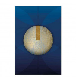 Tablou - In the Shadow of Classic Blue (1-part) - Golden Circle in Abstraction