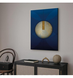 Cuadro - In the Shadow of Classic Blue (1-part) - Golden Circle in Abstraction