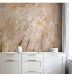 Wall Mural - Birds wings - minimalist close-up on beige feathers with pattern