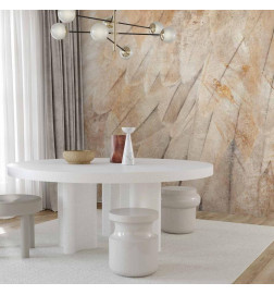 Wall Mural - Birds wings - minimalist close-up on beige feathers with pattern