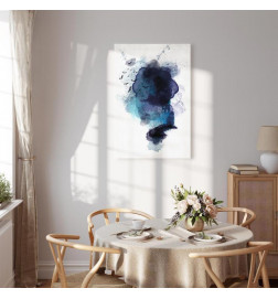 Schilderij - Blue Memory (1 Part) Vertical