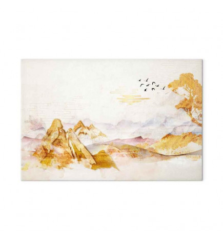 Canvas Print - Golden Mountains (1 Part) Wide