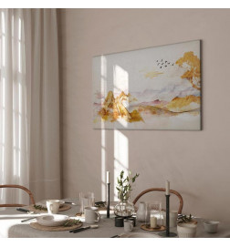 Canvas Print - Golden Mountains (1 Part) Wide