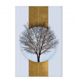 Schilderij - Circle of Nature (1-part) - Tree Branches in Round Composition