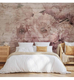 Wall Mural - Flowers on Boards