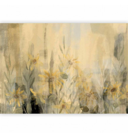 Carta da parati - A touch of summer - floral motif with a meadow full of yellow flowers and grasses