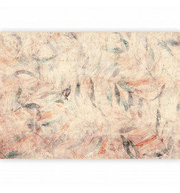 Wall Mural - Greek laurels - composition with leaves in patterns on a background in yellow tones