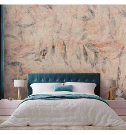 Wall Mural - Greek laurels - composition with leaves in patterns on a background in yellow tones