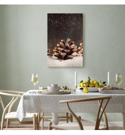 Schilderij - Winter Pine Cone (1 Part) Vertical