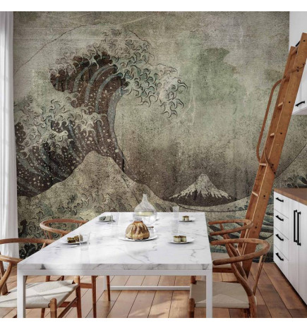Papier peint - Great wave in Kanagwa in retro style - landscape of rough sea