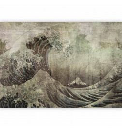 Papier peint - Great wave in Kanagwa in retro style - landscape of rough sea