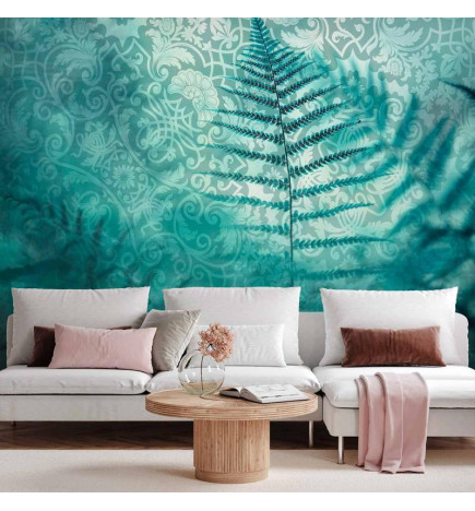 Papier peint - In a forest retreat - abstract composition with ferns and patterns