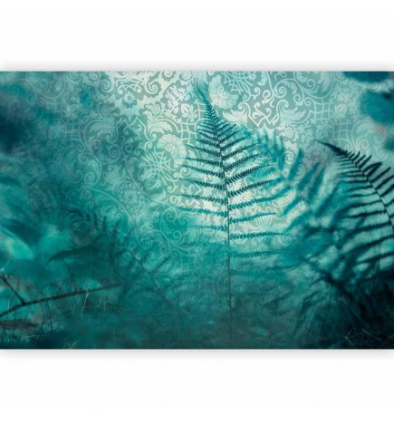Carta da parati - In a forest retreat - abstract composition with ferns and patterns