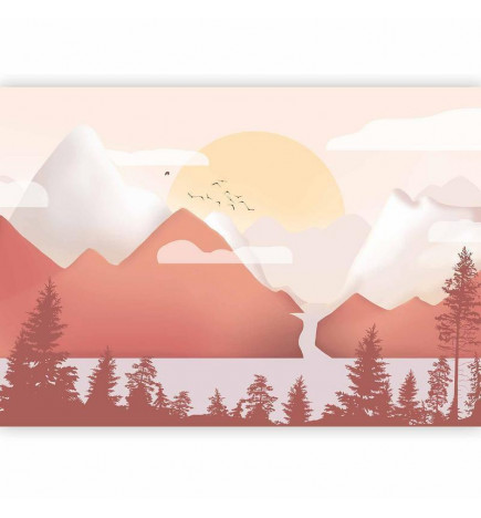 Fototapete - Landscape at Sunset - First Variant