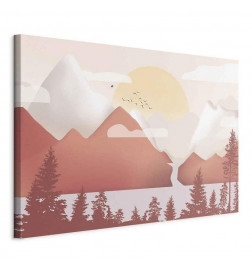 Schilderij - Landscape at Sunset (1 Part) Wide