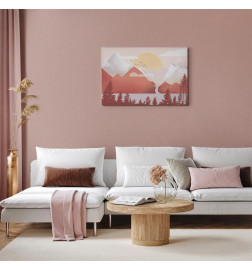 Schilderij - Landscape at Sunset (1 Part) Wide