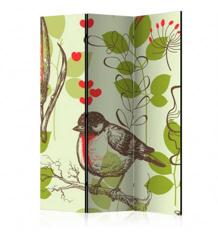 Biombo - Bird and lilies vintage pattern [Room Dividers]