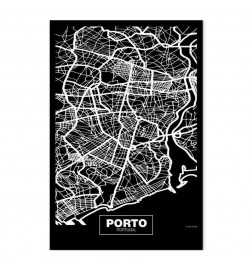 Tablou - Negative Map: Porto (1 Part) Vertical