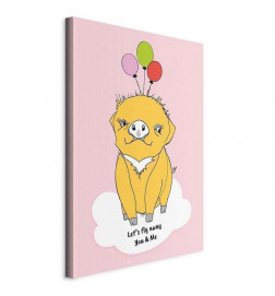 Canvas Print - Soaring Pig (1 Part) Vertical