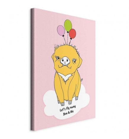 Canvas Print - Soaring Pig (1 Part) Vertical