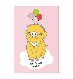 Canvas Print - Soaring Pig (1 Part) Vertical