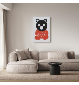 Schilderij - Thoughtful Bear (1 Part) Vertical