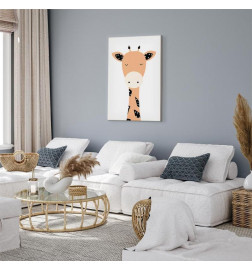 Schilderij - Funny Giraffe (1 Part) Vertical