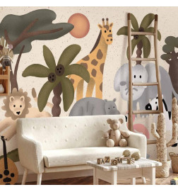 Foto tapete - Childrens Africa - Animals With Simple Shapes