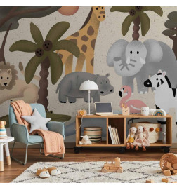 Fototapet - Childrens Africa - Animals With Simple Shapes