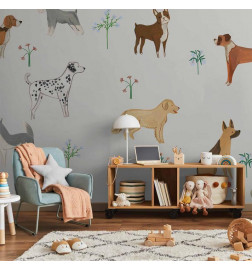 Wall Mural - Doggies - a Subtle Illustration for Children