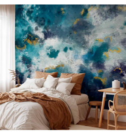 Fotobehang - Stormy ocean - abstract blue composition in watercolour style