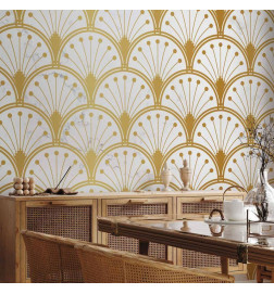 Papier peint - Gold and Marble Art Deco-inspired Pattern