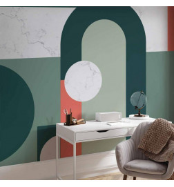 Fotomural - Geometric Pattern With Marble Motif