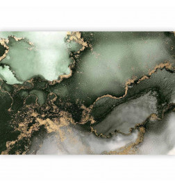 Fotobehang - Green Watercolour - Abstraction Inspired by Marble Structure