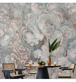 Fotobehang - Marble Flowers - Natural Stone Structures in Pastel Colours