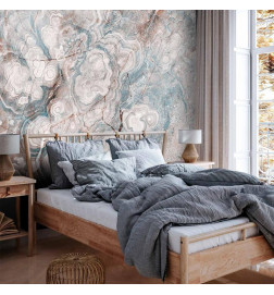 Papier peint - Marble Flowers - Natural Stone Structures in Pastel Colours