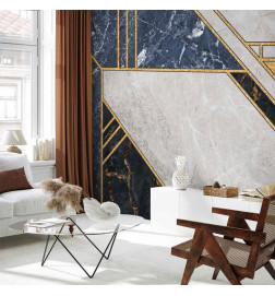 Wall Mural - Expressive Pattern in Gold and Garnet