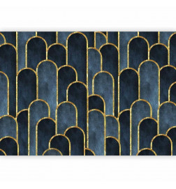 Fotomural - Gold and Navy Blue Pattern