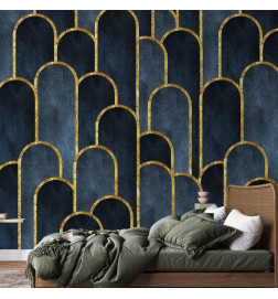 Fototapetas - Gold and Navy Blue Pattern