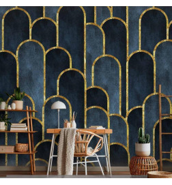 Fototapetas - Gold and Navy Blue Pattern