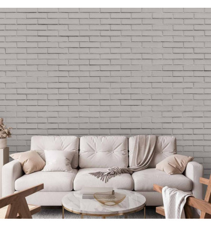 Fototapetas - Snow Brick - Pattern Imitating a Brick Wall in White