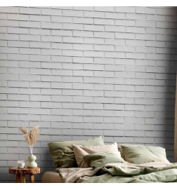 Fototapet - Snow Brick - Pattern Imitating a Brick Wall in White