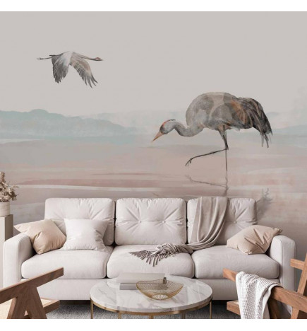 Fototapet - Cranes Over the Water