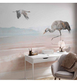 Wall Mural - Cranes Over the Water