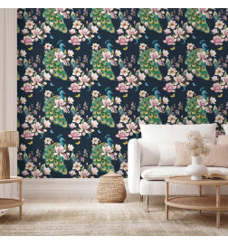 Wallpaper - Magnolias and Peacocks