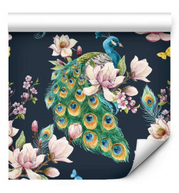 Behang - Magnolias and Peacocks