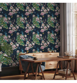 Wallpaper - Magnolias and Peacocks