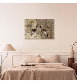 Canvas Print - Retro Cranes (1 Part) Wide